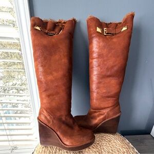 Michael Kors Calista Over the Knee Boots Faux Fur